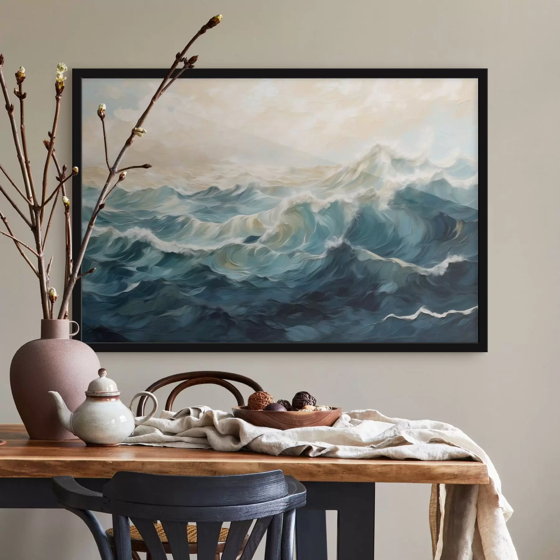 fototapet Valuri oceanice în stil pictural f48490