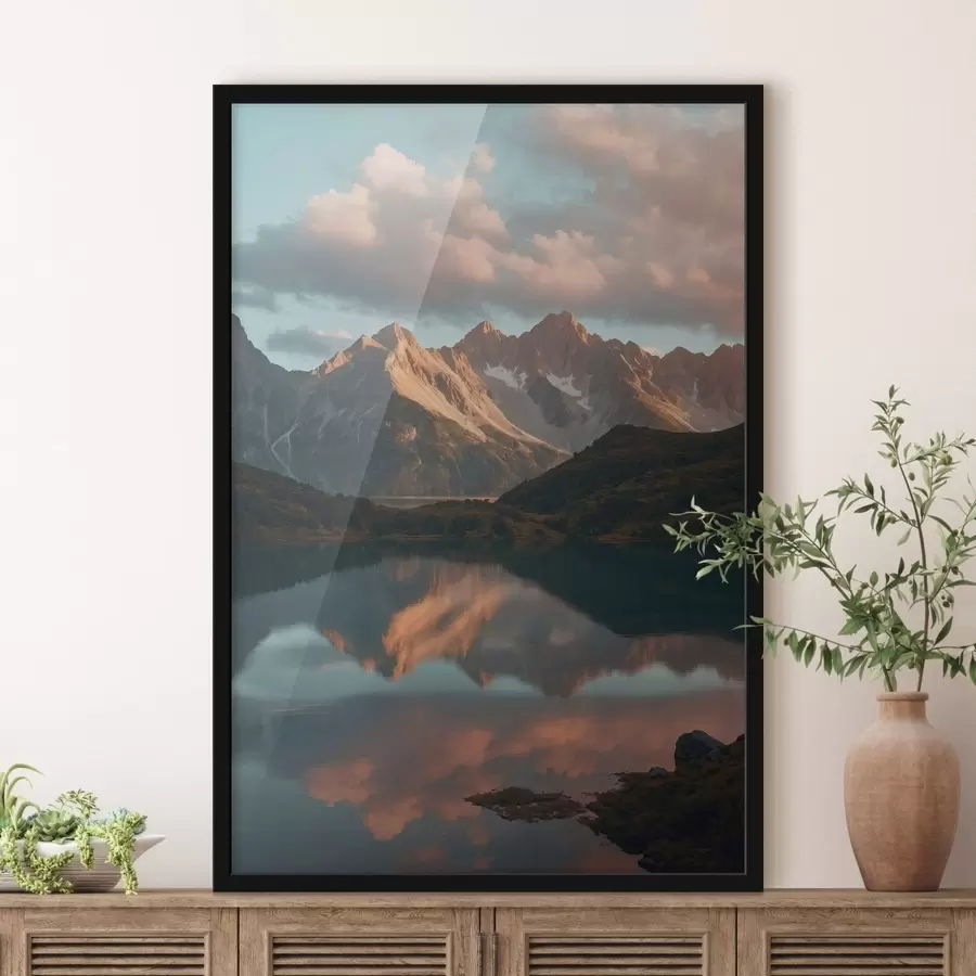 fototapet Peisaj montan cu reflexia lacului f48493