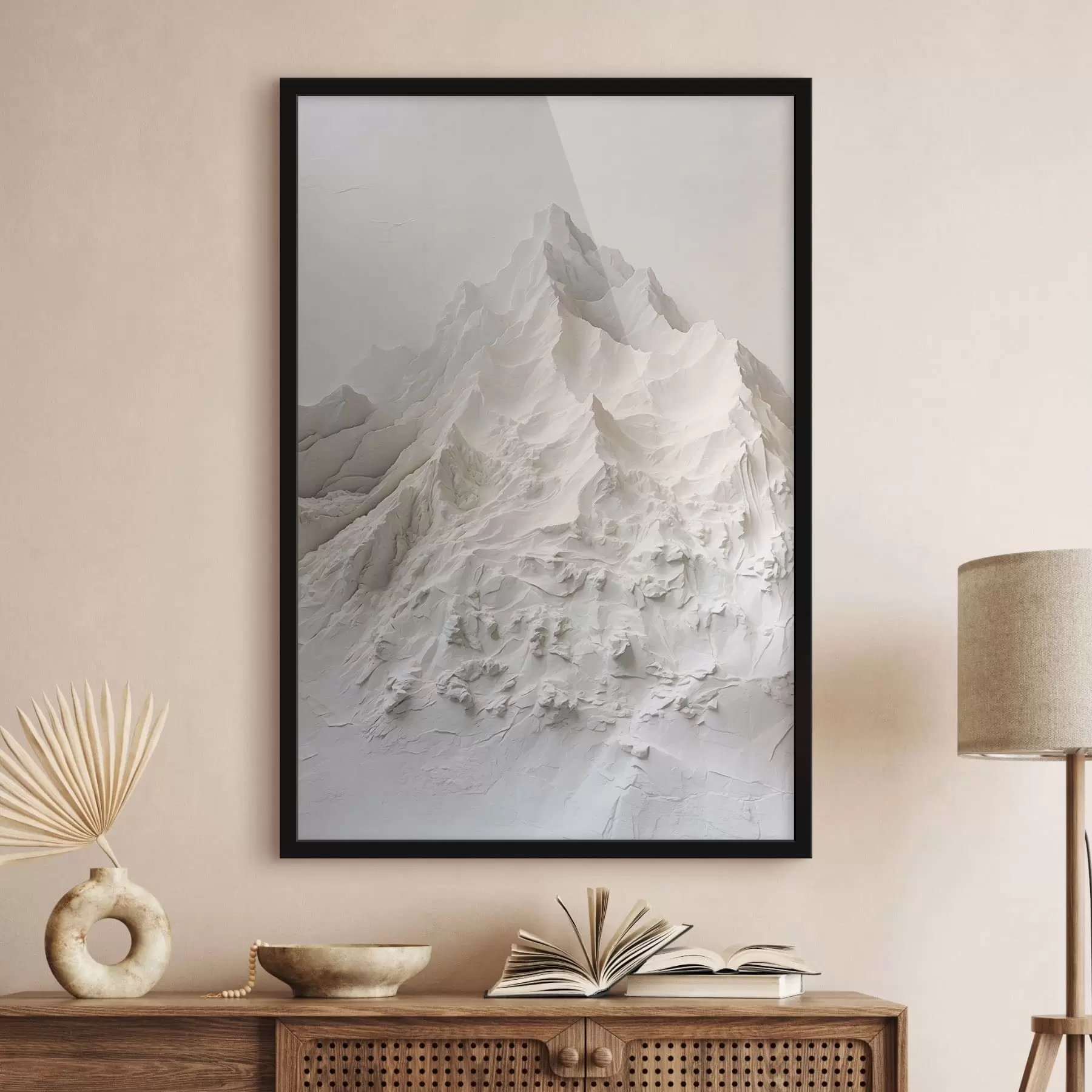 fototapet Forme abstracte de munte, cu textură, în nuanțe deschise f48495