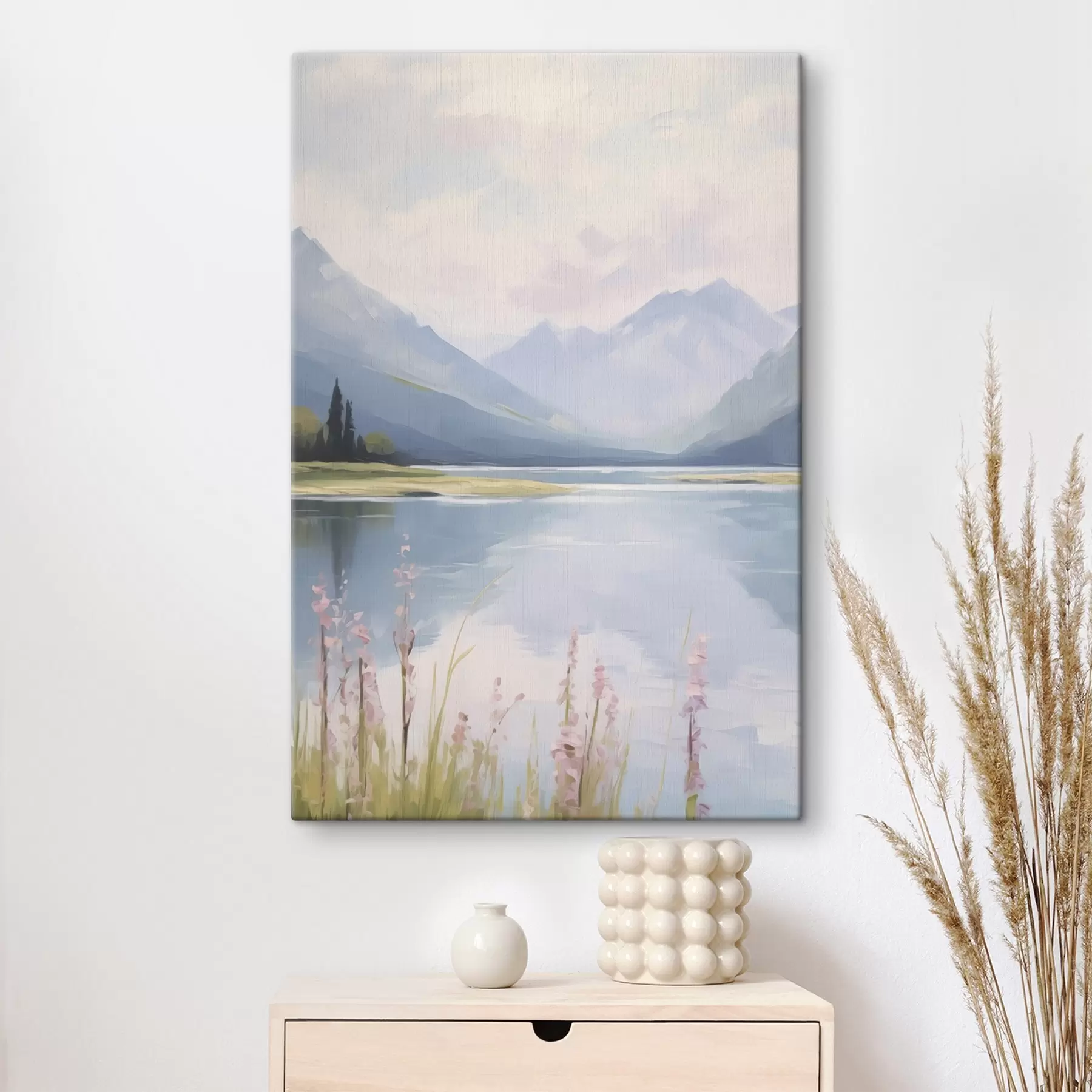 Tablouri Lac lângă munți imitație de pictură s48503