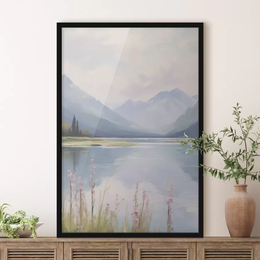 fototapet Lac lângă munți imitație de pictură f48503