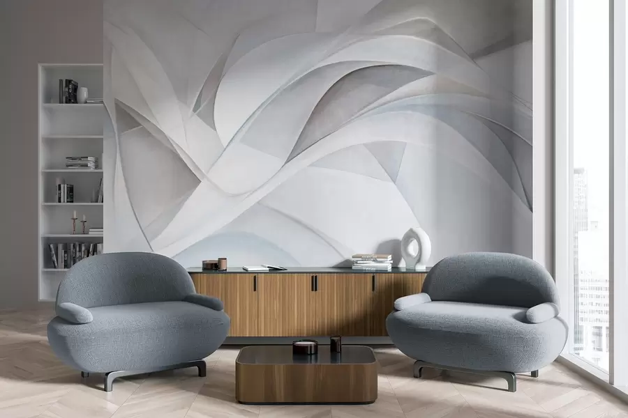 fototapet Forme abstracte fluide, artă modernă cu textură w09766v1