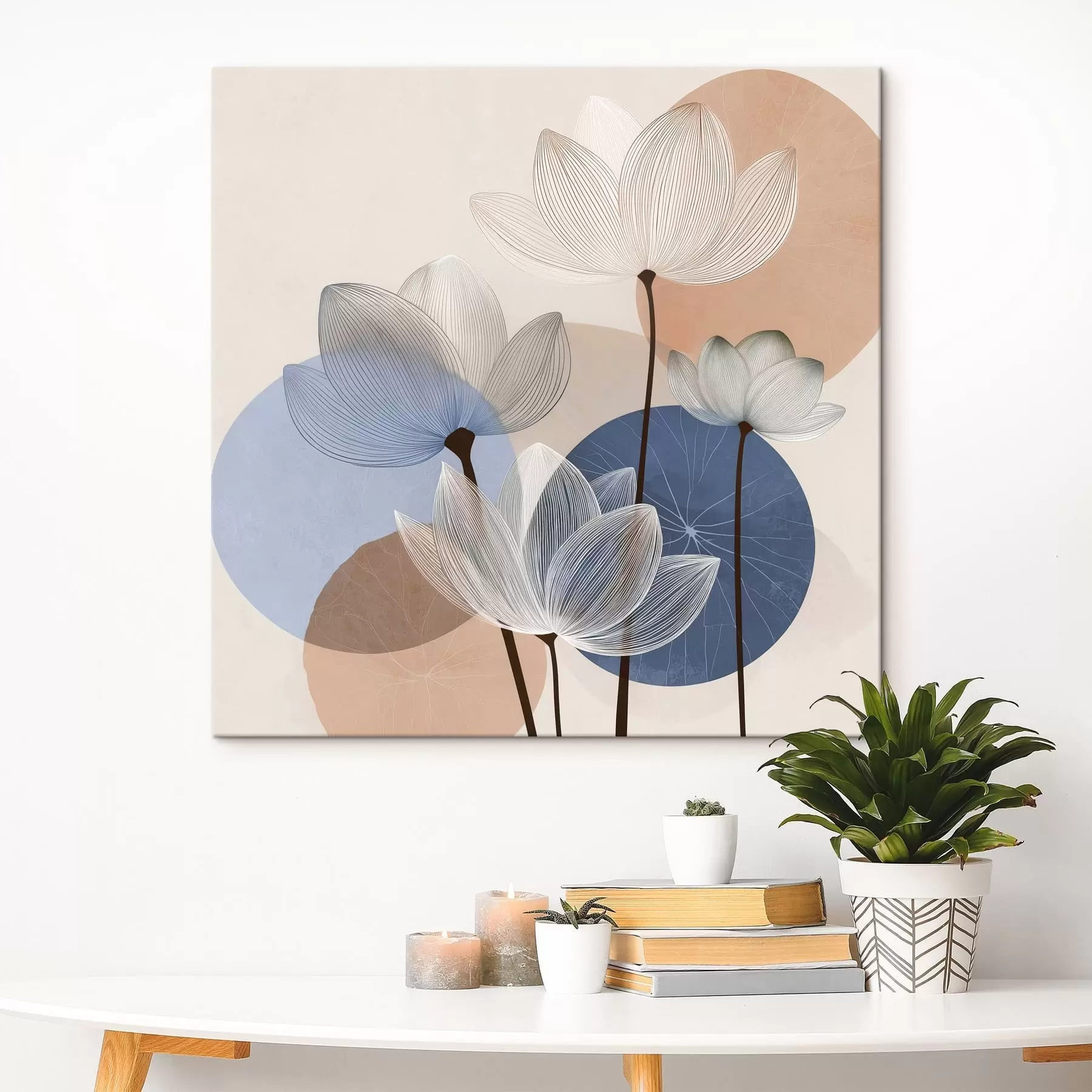 fototapet Lotus abstract cu cercuri s48277