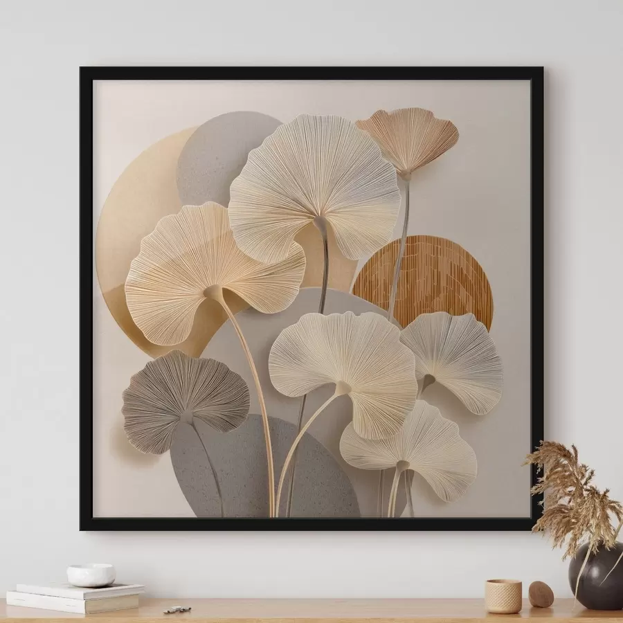 fototapet Frunze de ginkgo în stil abstract f48509