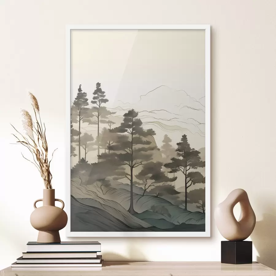 fototapet Pădurea cețoasă în zori f48539