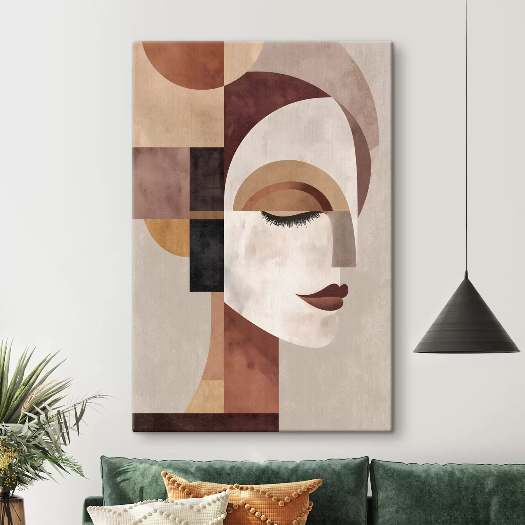 Tablouri un chip feminin abstract, văzut din profil s48523