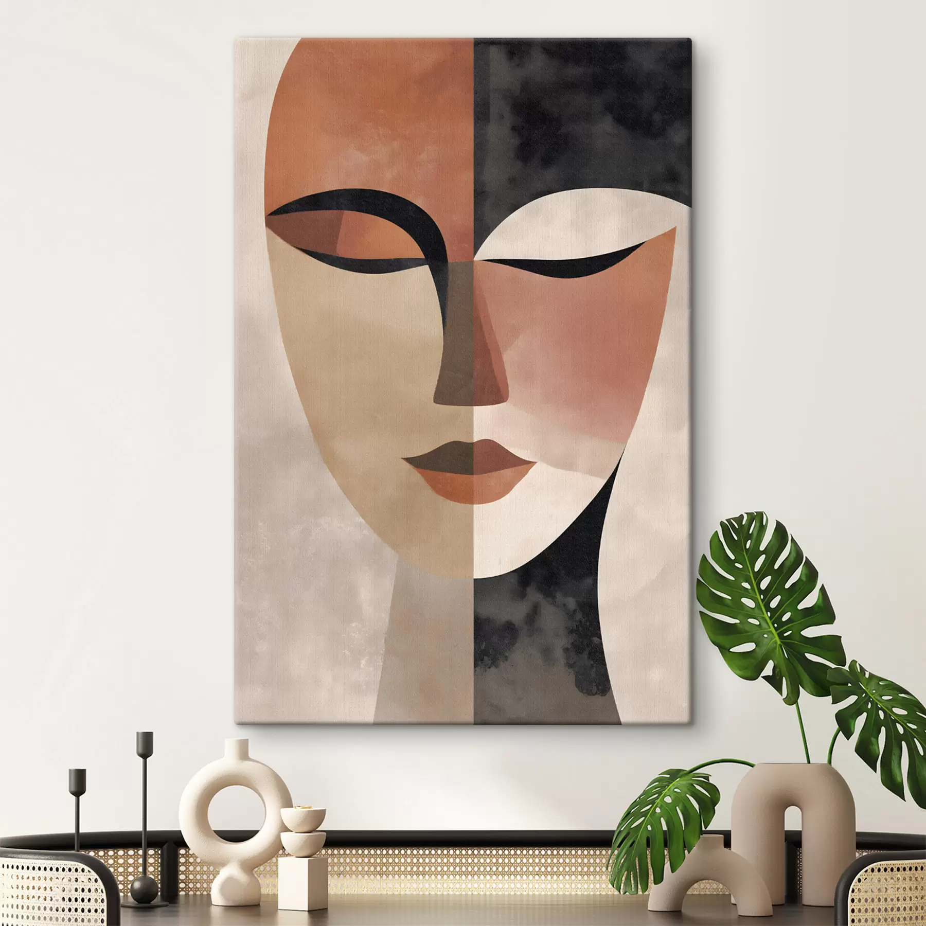 Tablouri un chip feminin abstract, văzut din profil s48524