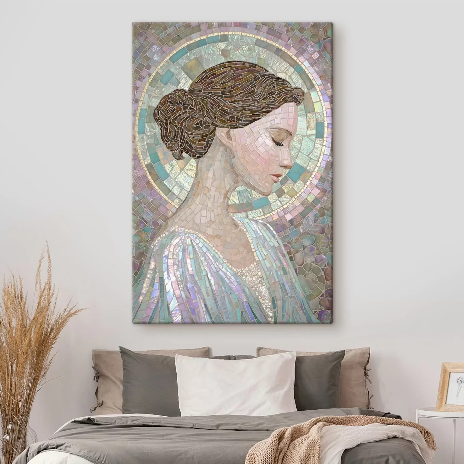 Tablouri profilul unei femei în stil vitraliu s48551