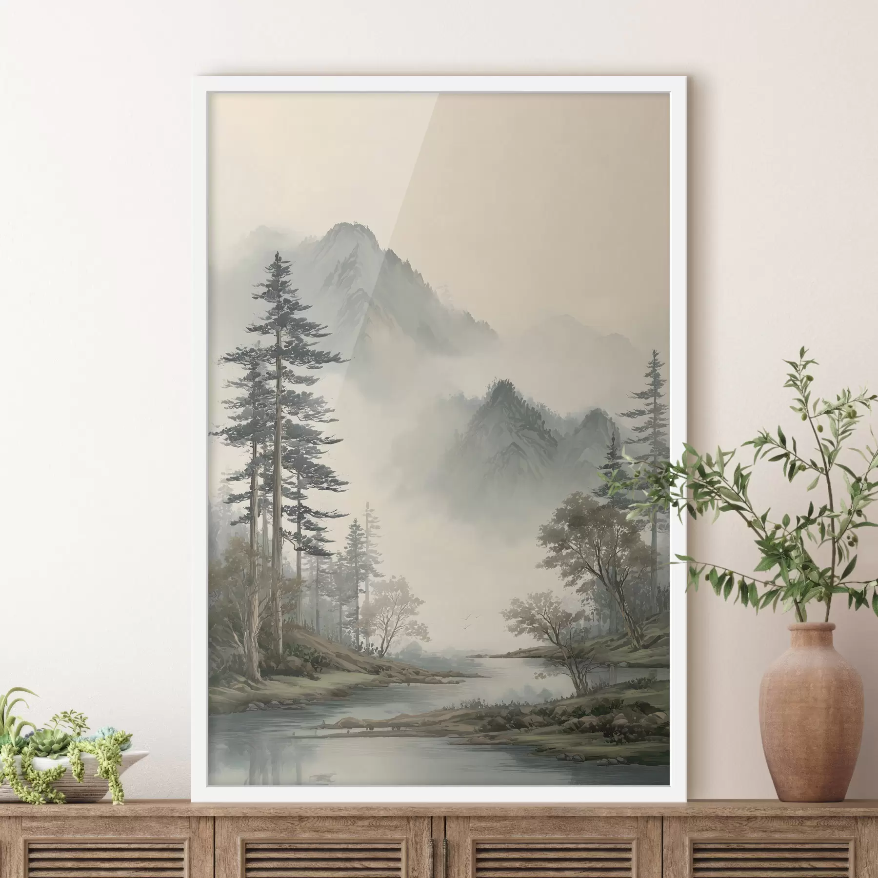 fototapet o leoaică pictată în stil acuarelă f48531