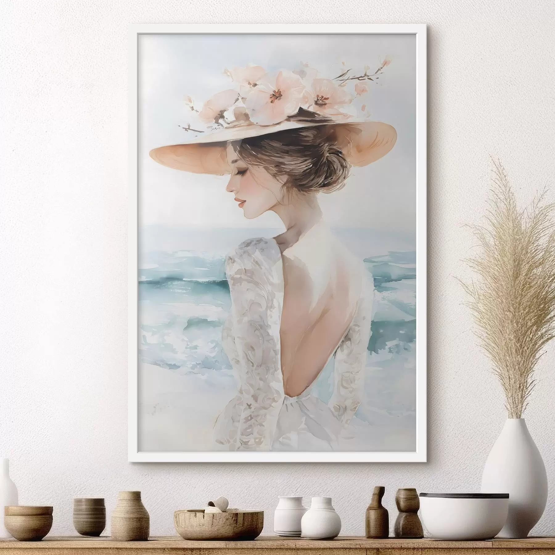 fototapet un peisaj montan cu pini și un râu f48547