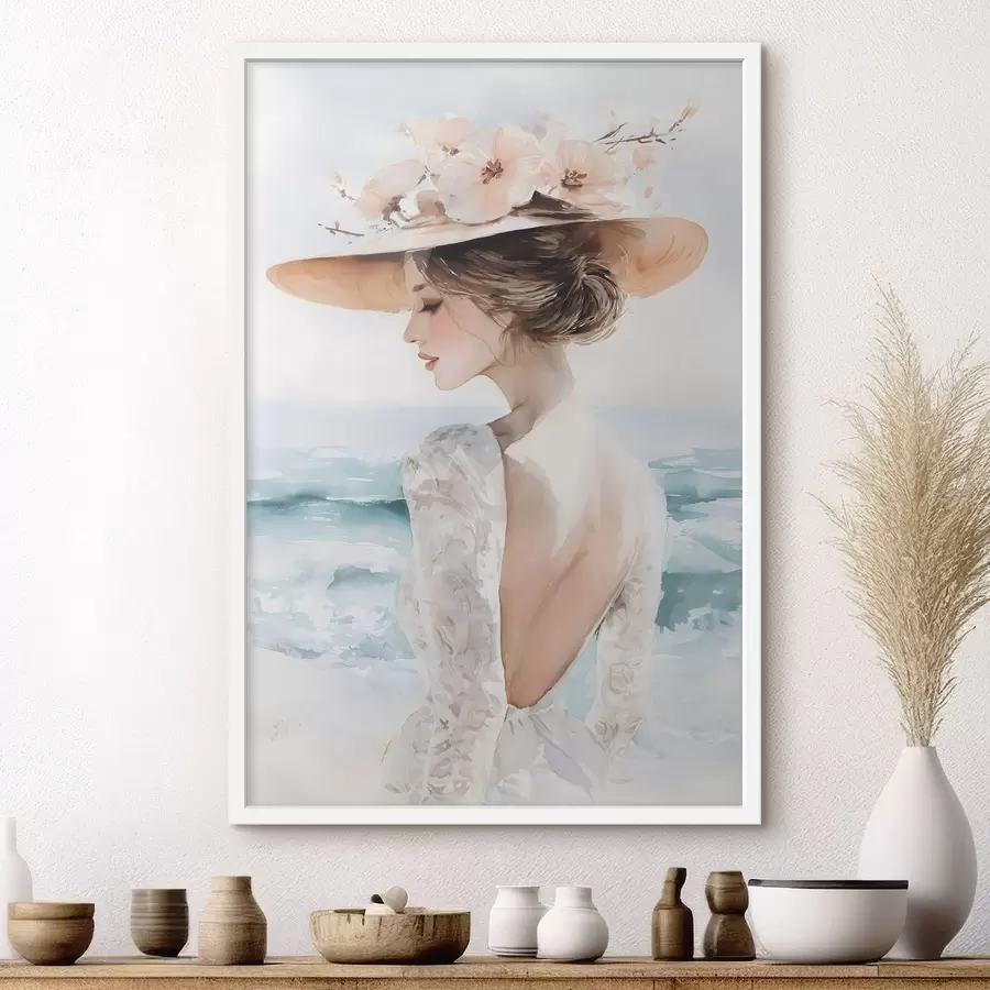 fototapet un peisaj montan cu pini și un râu f48547