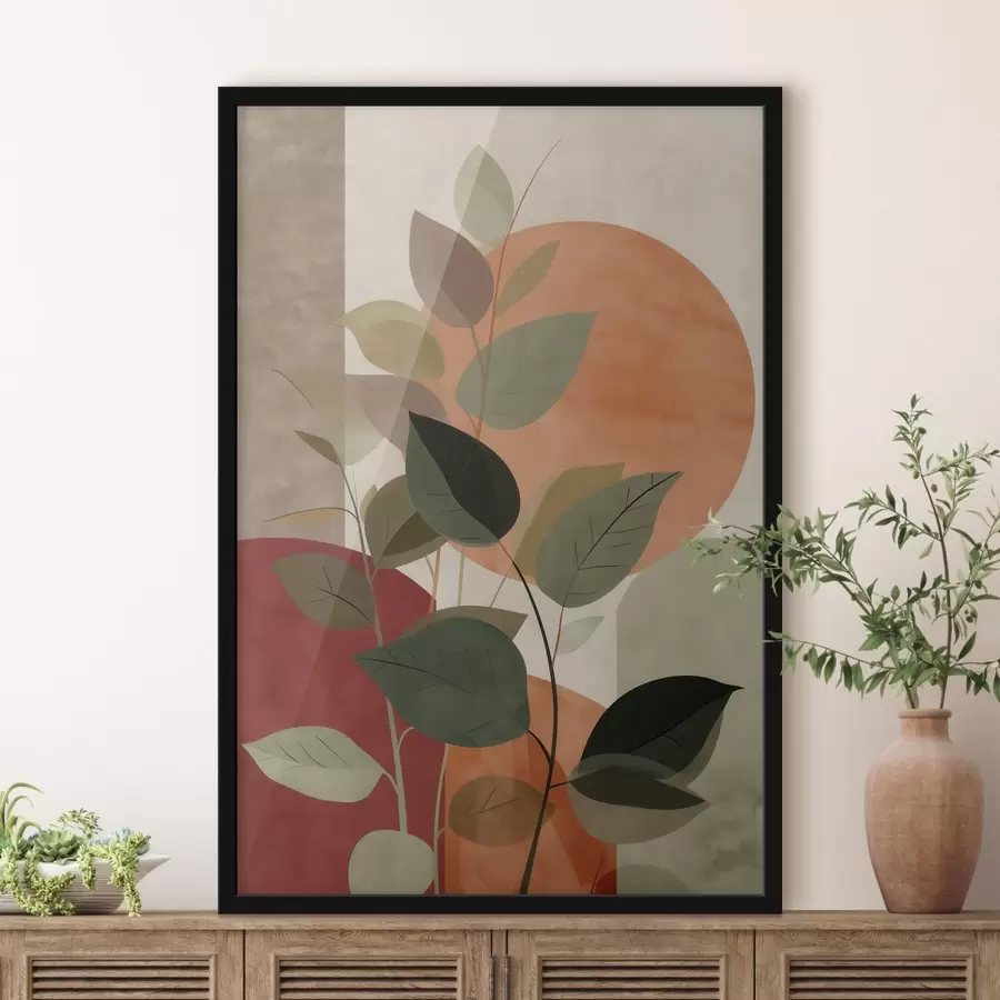 fototapet Frunze de plante în stil abstract f48559