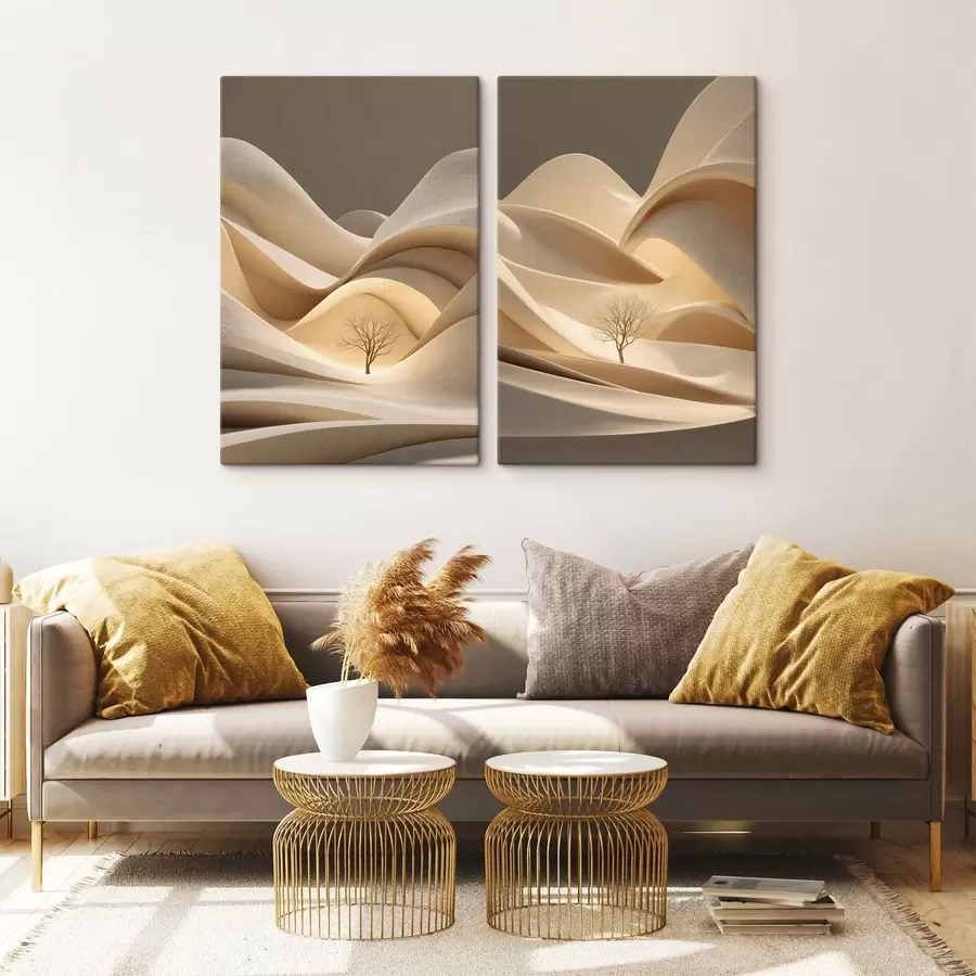 Tablouri un peisaj suprarealist cu un copac m30261