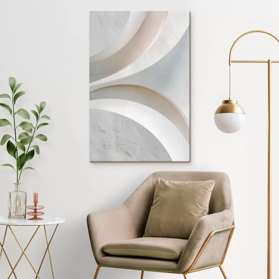 Tablouri Panou decorativ cu forme arhitecturale volumetrice pe un fundal deschis s48191