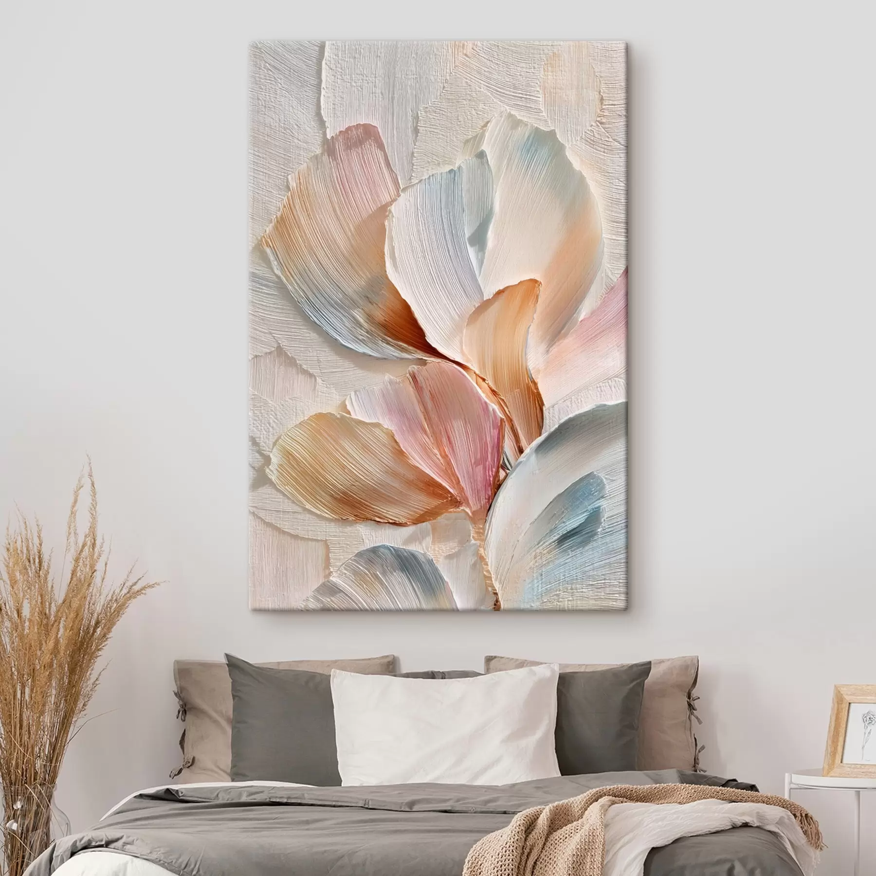 Tablouri Compoziție stilizată cu efect de tușe groase pe un fundal deschis s48203