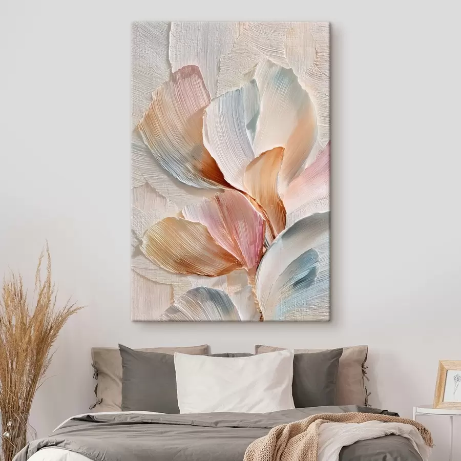 Tablouri Compoziție stilizată cu efect de tușe groase pe un fundal deschis s48203