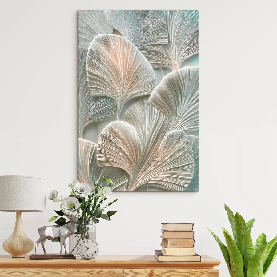 Tablouri Ilustrație artistică cu frunze în relief, în stilul basoreliefului contemporan s48210