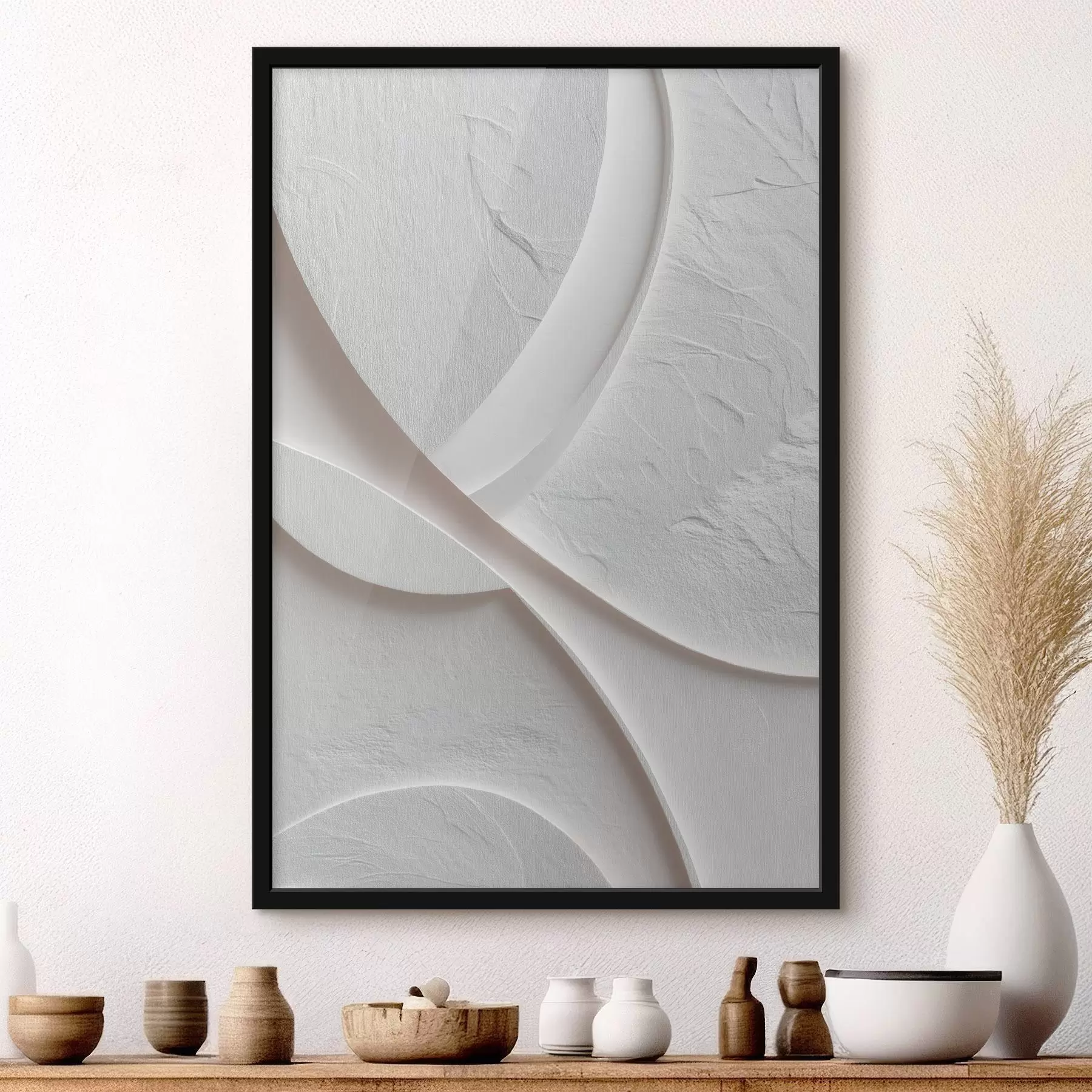 fototapet Panou decorativ cu linii fluide și textură de piatră pe un fundal deschis f48192