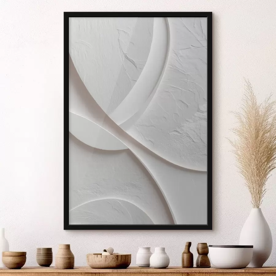 fototapet Panou decorativ cu linii fluide și textură de piatră pe un fundal deschis f48192