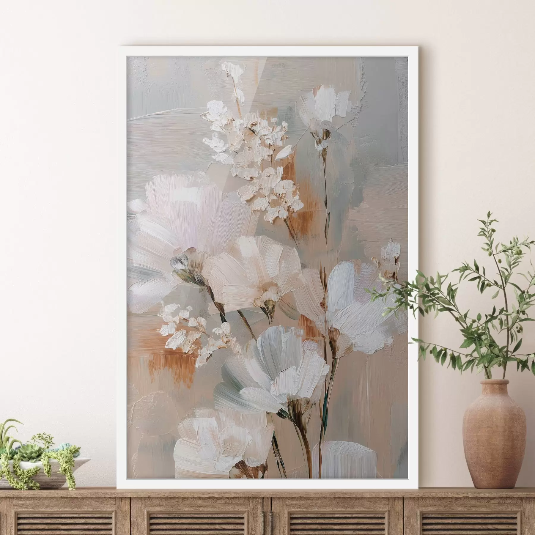 fototapet Compoziție florală în nuanțe pastelate, în stil pictură în ulei f48194