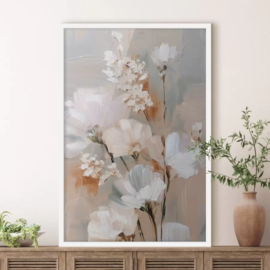 fototapet Compoziție florală în nuanțe pastelate, în stil pictură în ulei f48194