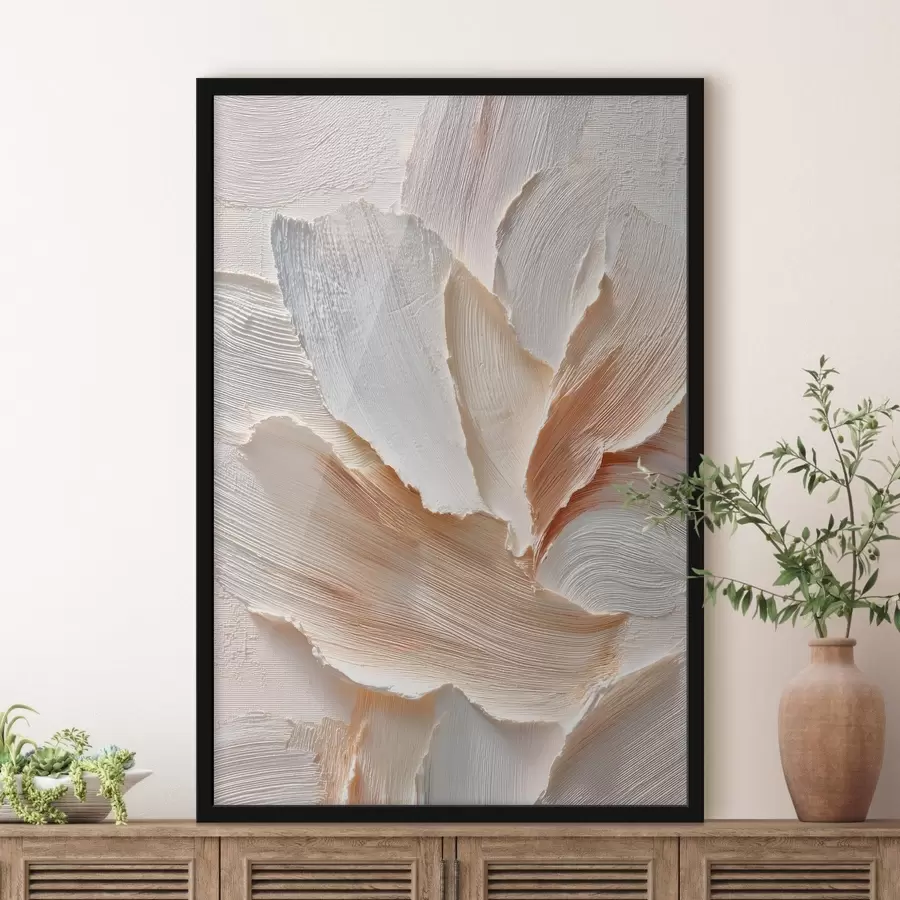 fototapet Compoziție abstractă în nuanțe deschise, cu o textură pronunțată a pensulei f48199