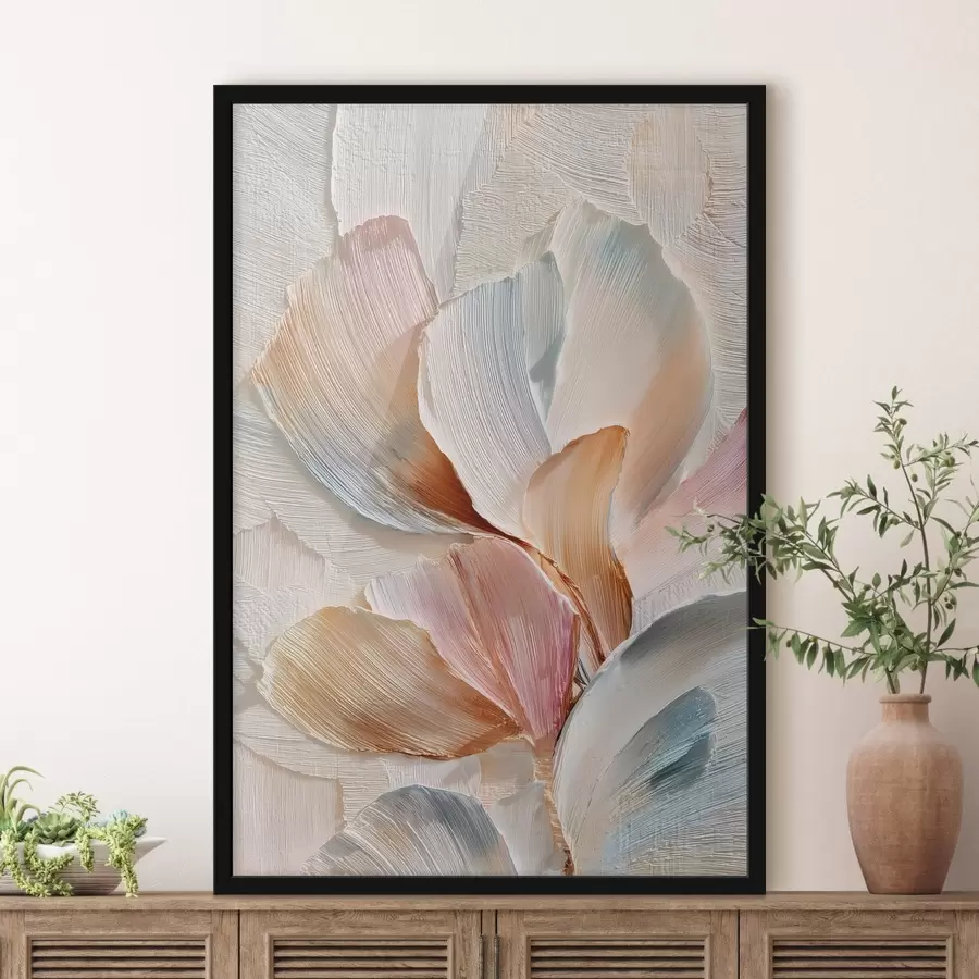 fototapet Compoziție stilizată cu efect de tușe groase pe un fundal deschis f48203