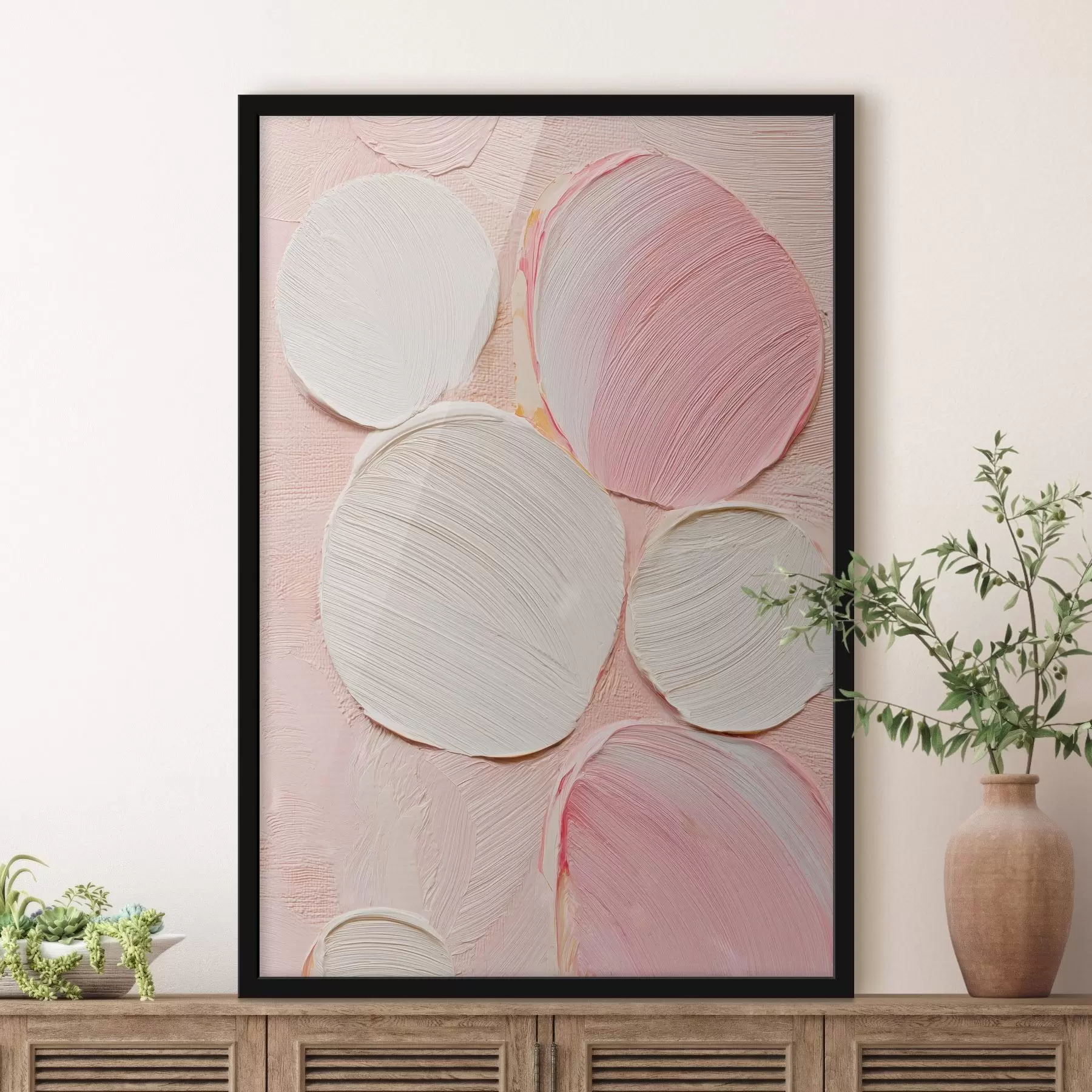 fototapet Panou decorativ cu tușe circulare volumetrice în culori pastelate f48208