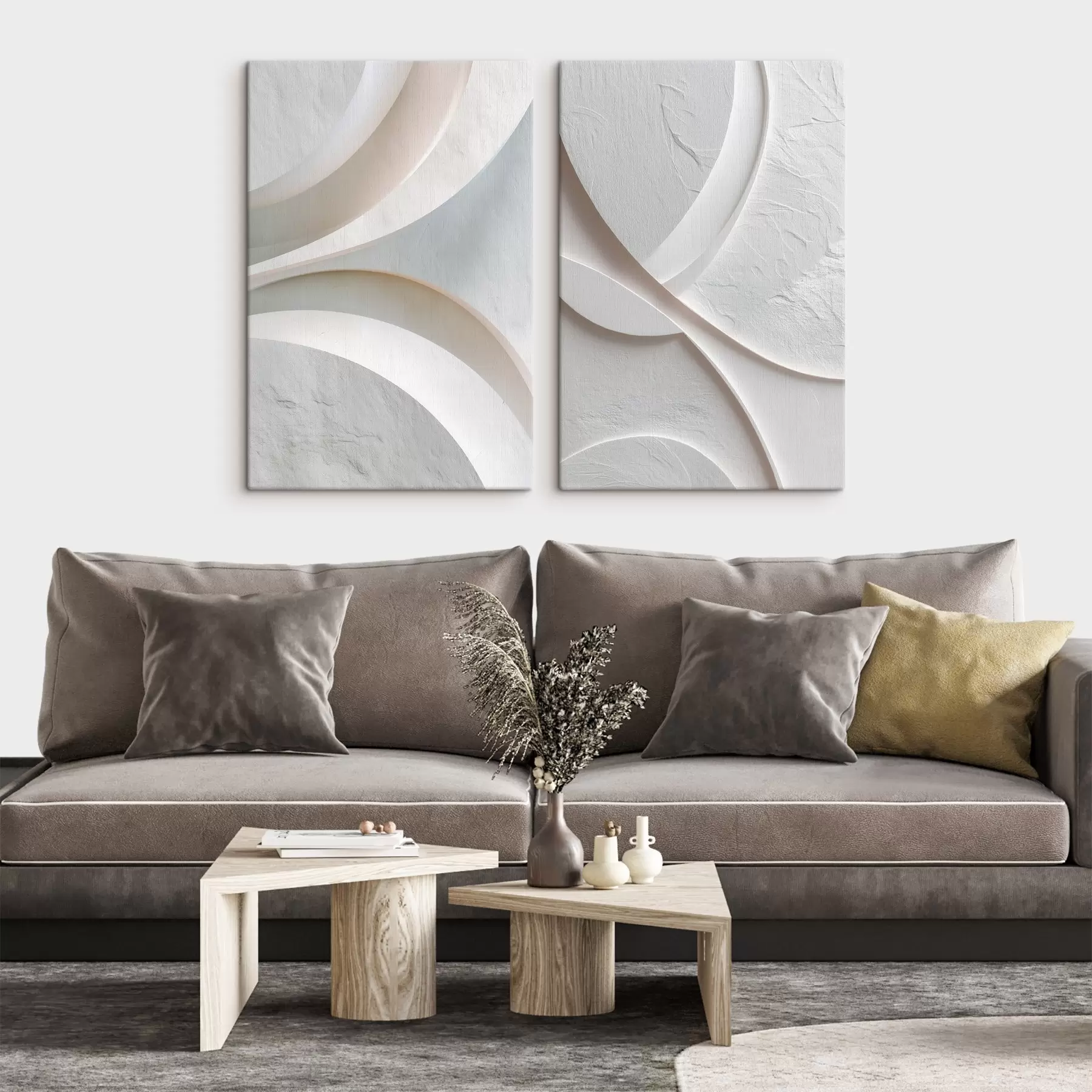 Tablouri Compoziție abstractă cu linii fluide și textură de piatră, în stilul basoreliefului contemporan m30136