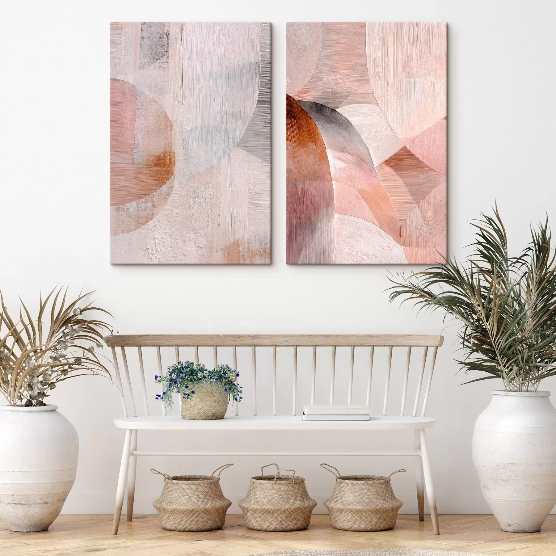 Tablouri Armonia tonurilor calde și a liniilor texturate în stil artistic m30146