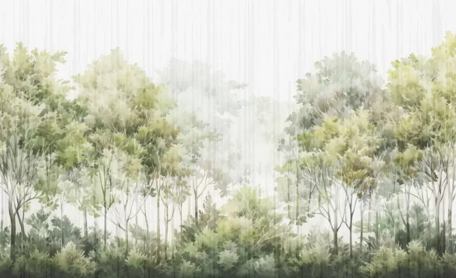 fototapet Pădure cu copaci frunzoși și linii w05442