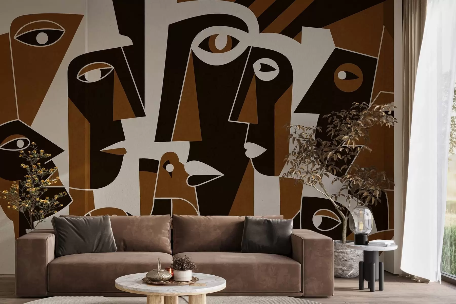 fototapet Fețe în stil african w05446