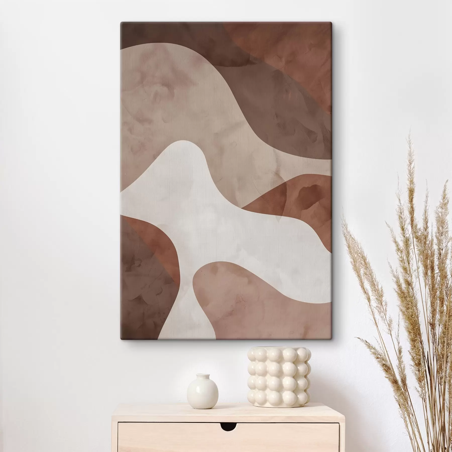 Tablouri Forme abstracte în nuanțe de bej, minimalism s48579
