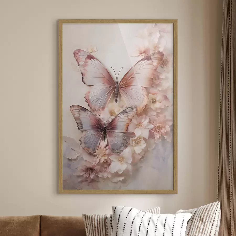 fototapet Flori și fluturi f48565