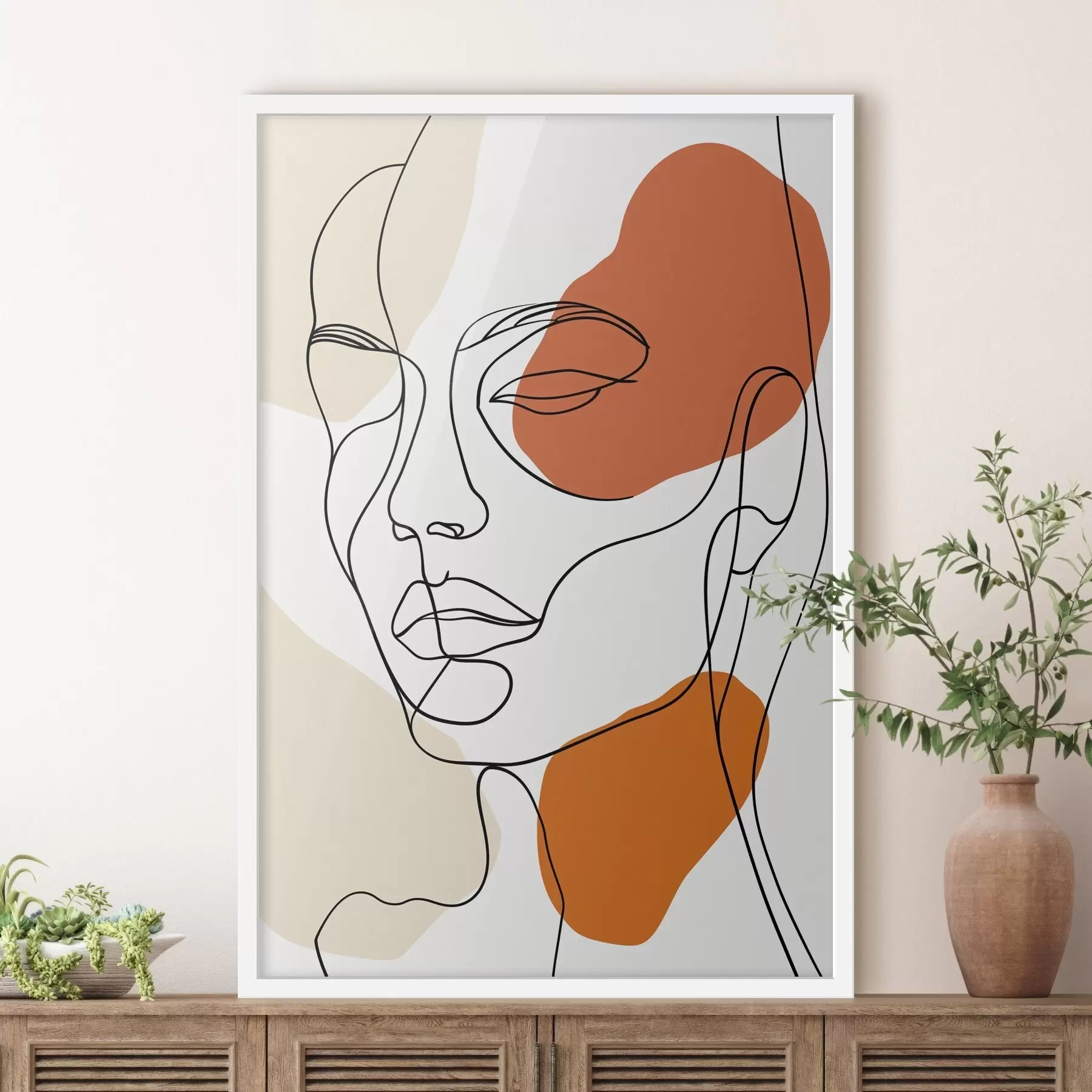 fototapet Fețe abstracte, desen liniar f48569