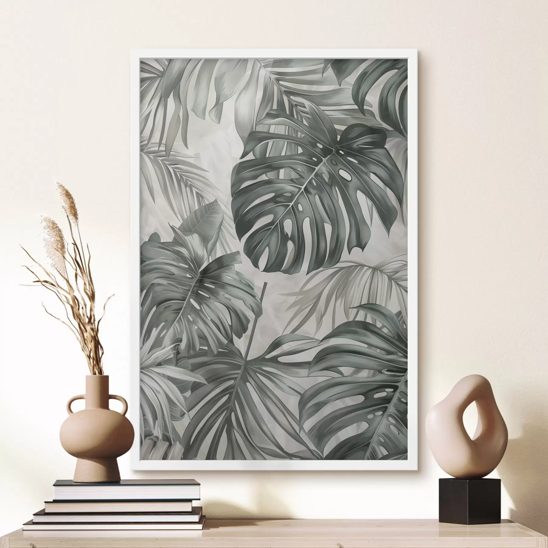 fototapet Frunze de Monstera, stil contemporan f48576