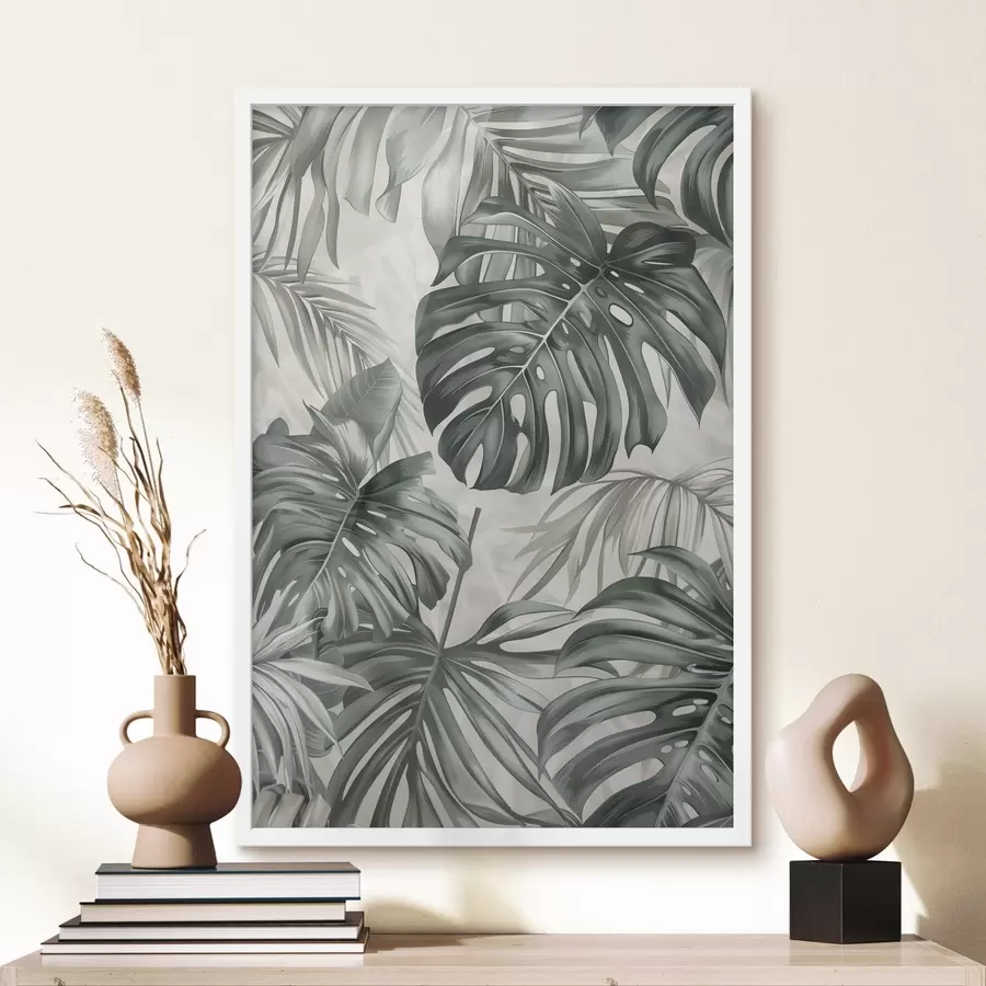 fototapet Frunze de Monstera, stil contemporan f48576