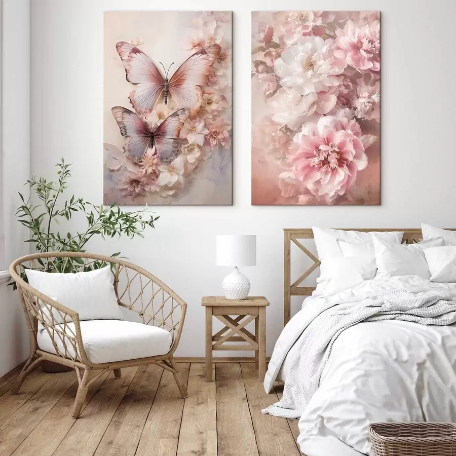 Tablouri Flori roz, stil romantic m30268