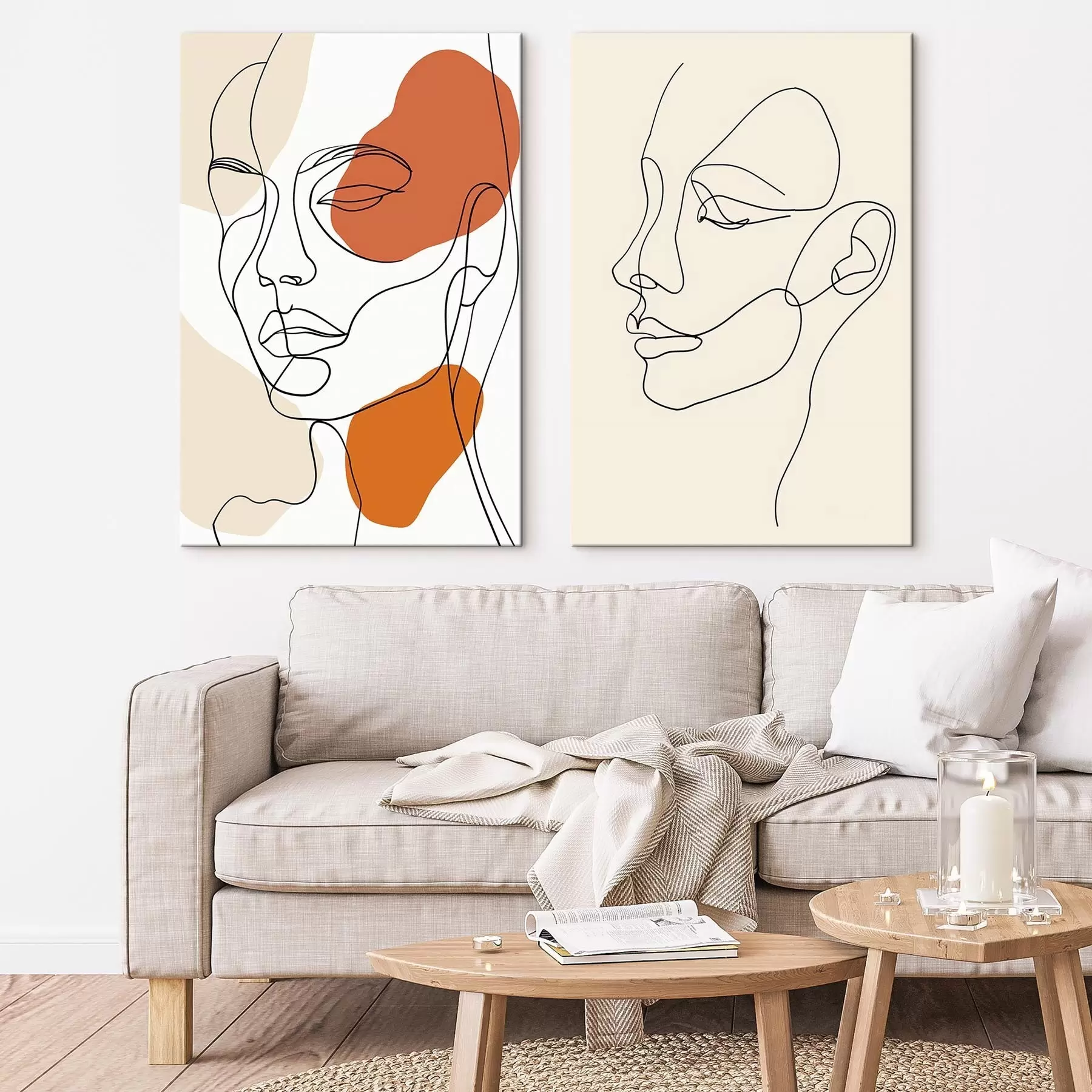 Tablouri Fețe abstracte, minimalism modern m30270