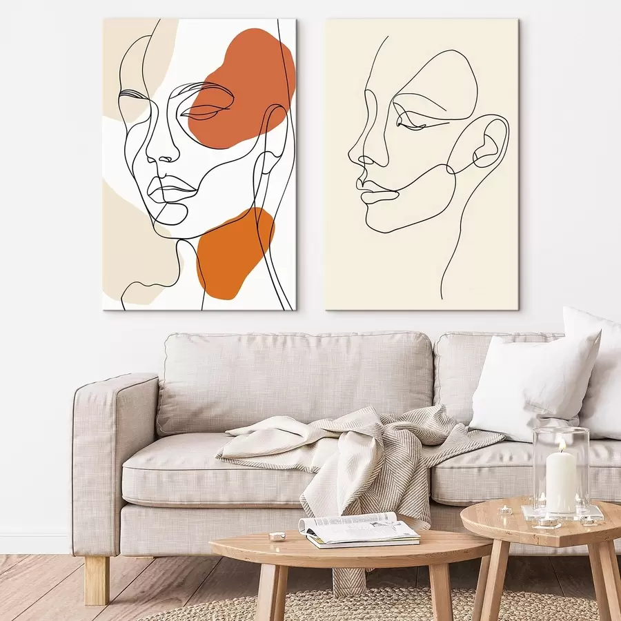 Tablouri Fețe abstracte, minimalism modern m30270