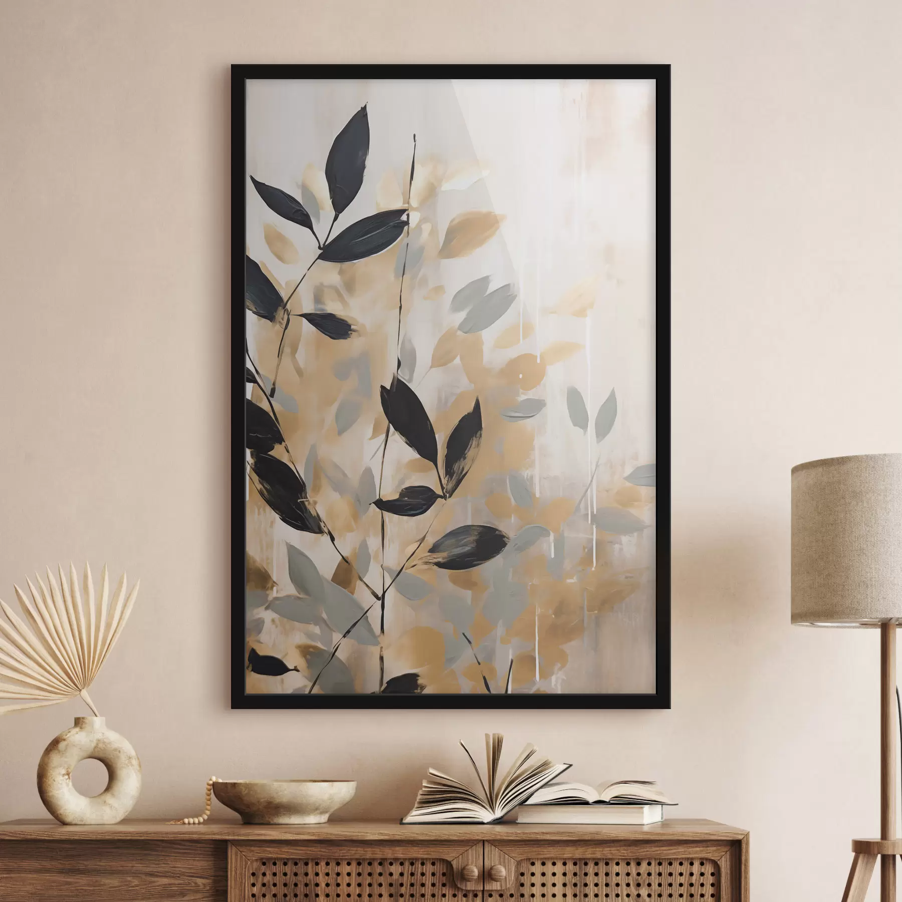 fototapet O reprezentare abstractă cu o ramură cu frunze f48608