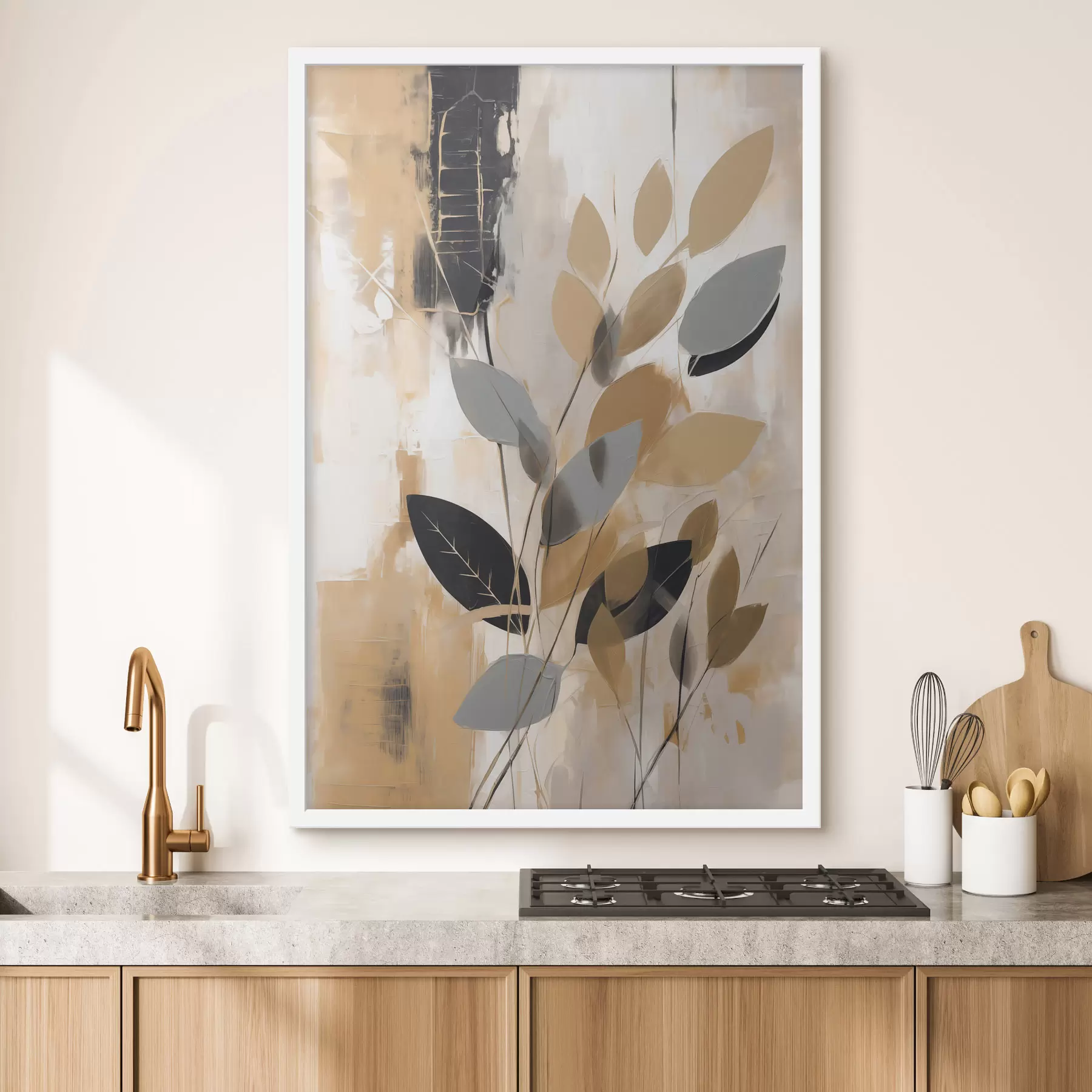 fototapet O reprezentare abstractă cu o ramură cu frunze f48609