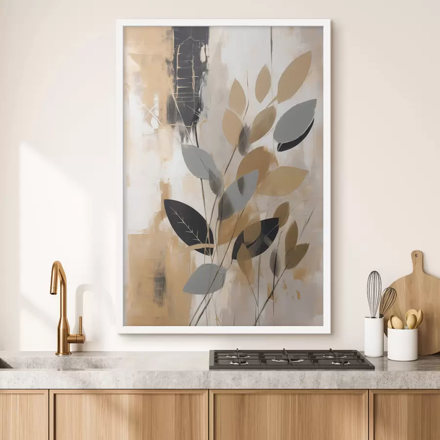 fototapet O reprezentare abstractă cu o ramură cu frunze f48609