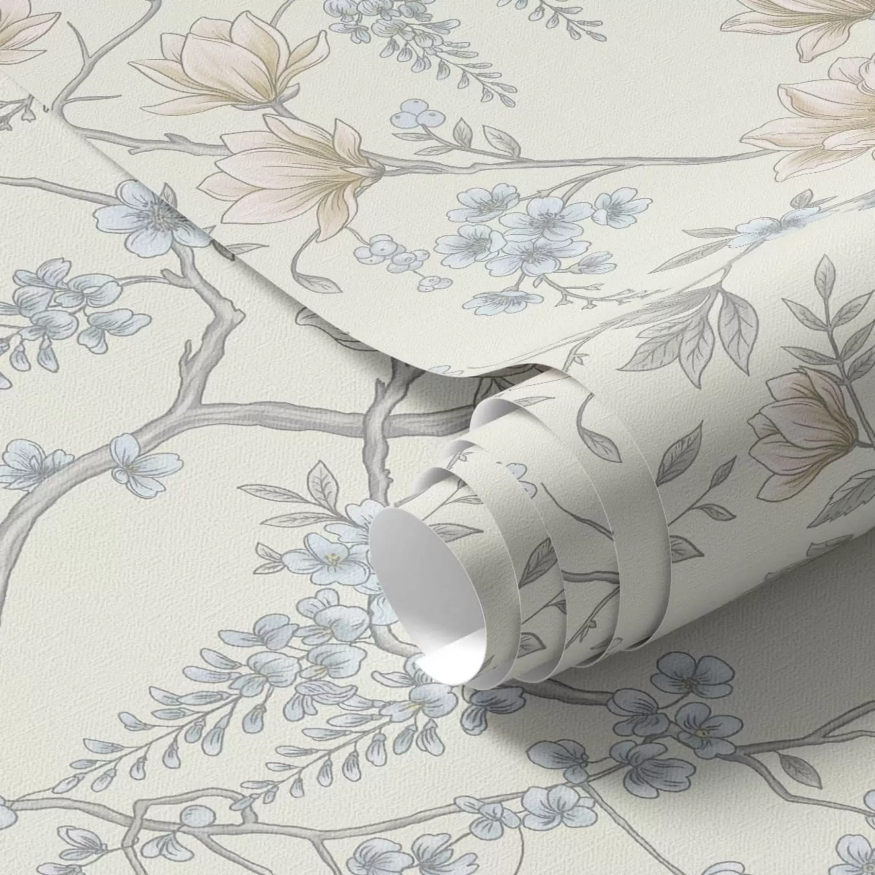 fototapet Model floral delicat, cu ramuri și flori a01159