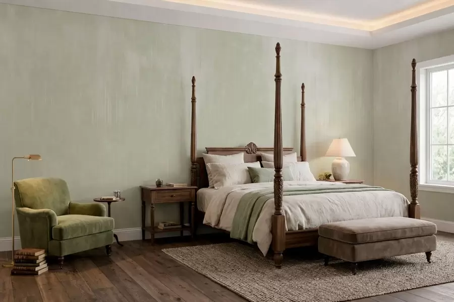 fototapet Fundal verde pal cu o textură verticală discretă w05121v3