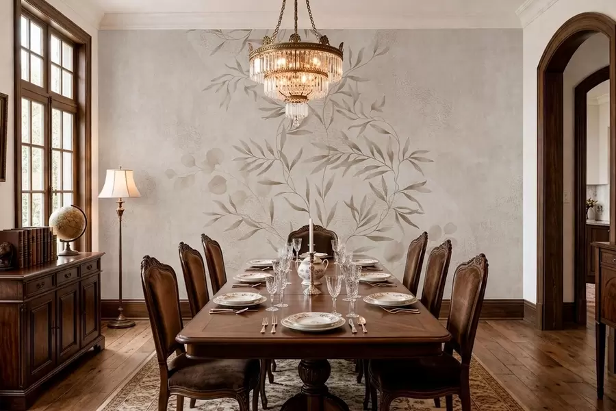 fototapet Motiv botanic în nuanțe de bej și maro w05424v2