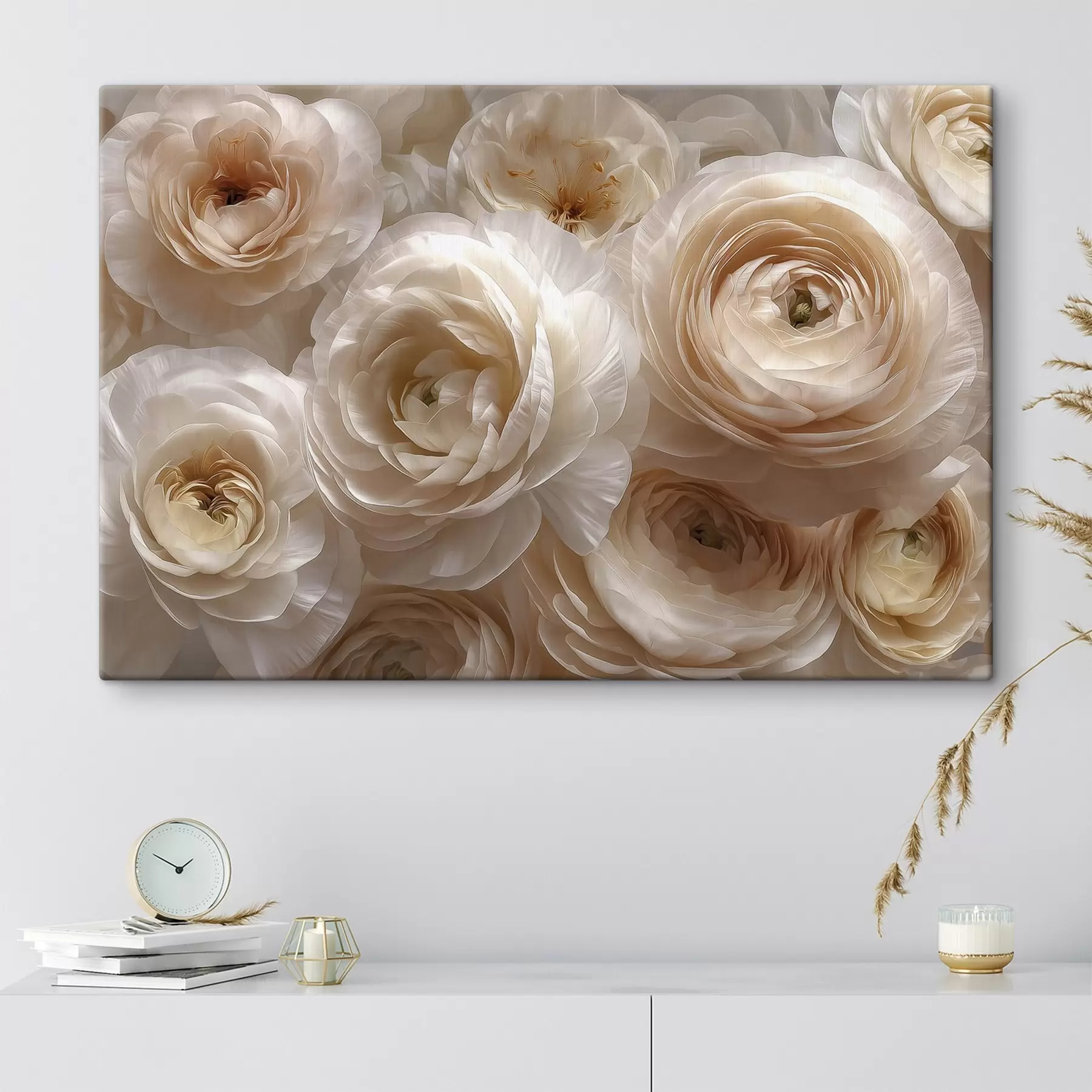 Tablouri Trandafiri albi, aranjament floral delicat s48628