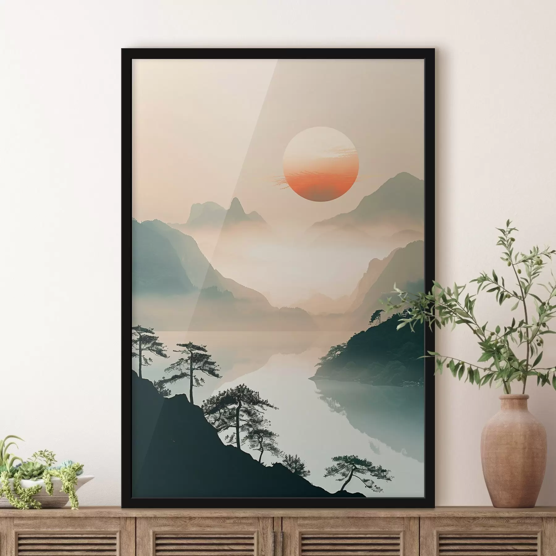 fototapet Ramuri de bambus, stil oriental f48632