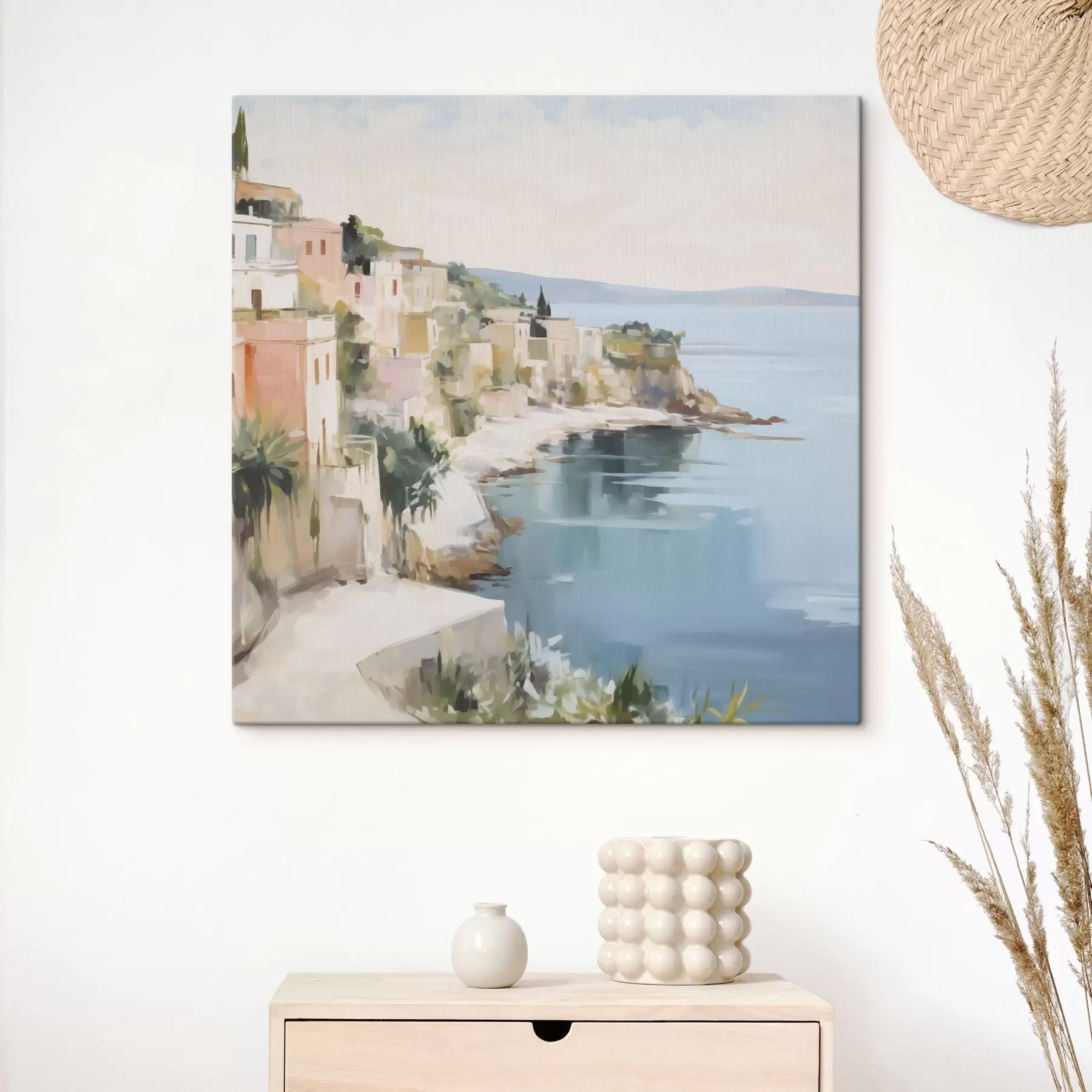 Tablouri Peisaj al unui oraș de coastă – imitație de pictură s48675