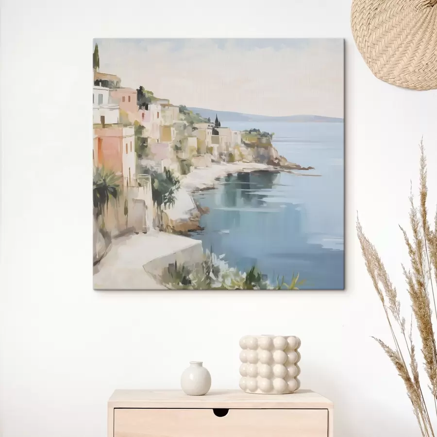 Tablouri Peisaj al unui oraș de coastă – imitație de pictură s48675